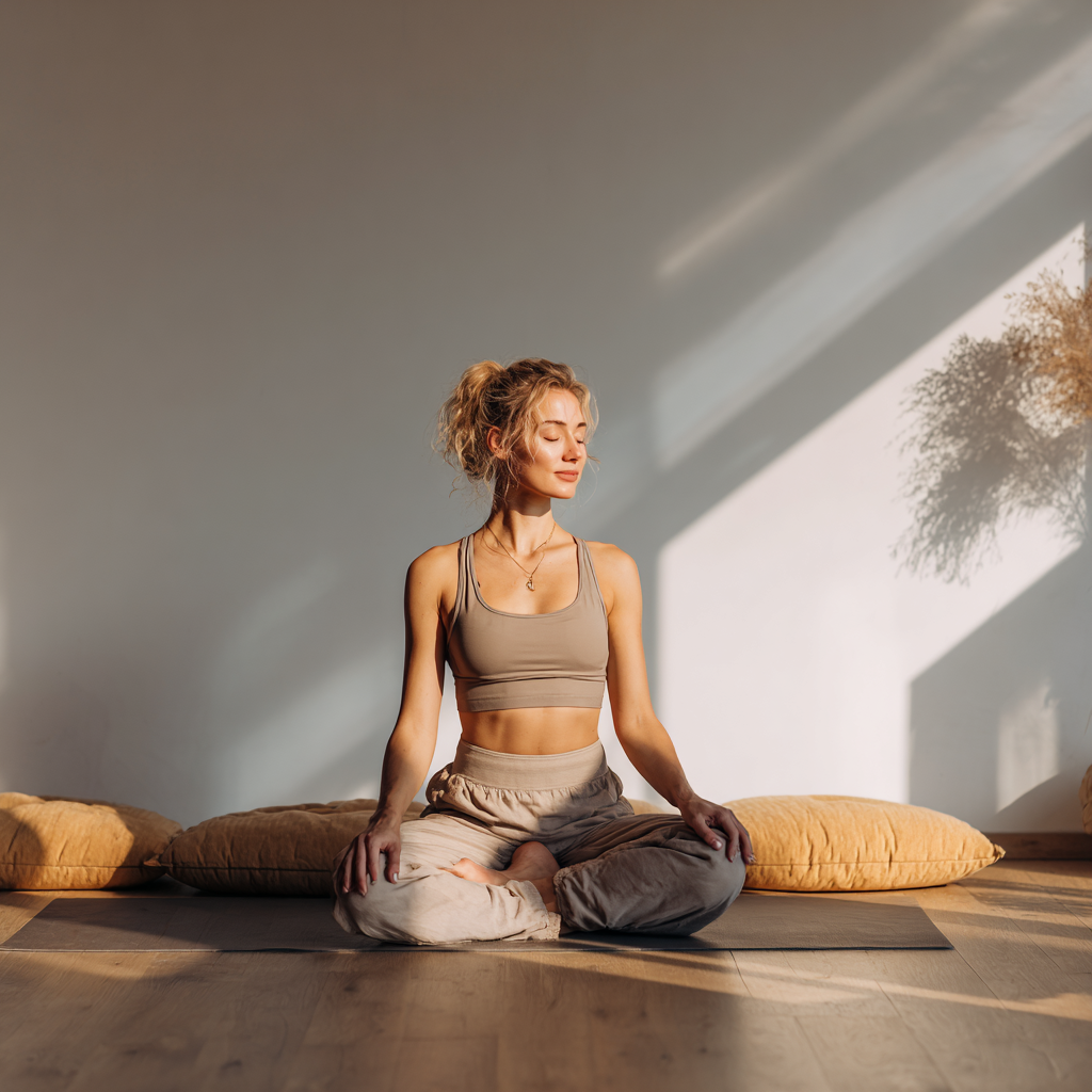 Інструктор йоги працює з учнем індивідуально